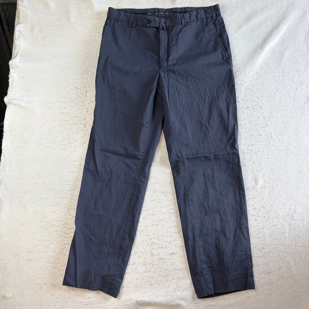 Ermenegildo Zegna Chino Pants Mens 54 Navy Blue Cotton Straight Leg